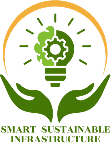 Emblème du SMART Sustainable Infrastructures Hackathon : une ampoule-engrenage portée par deux mains